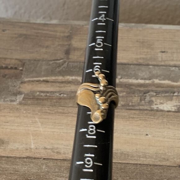 Vintage Brutalist Style Brass Or Bronze Ring Size 6.5 Modernist Sculptural Art - Picture 8 of 15